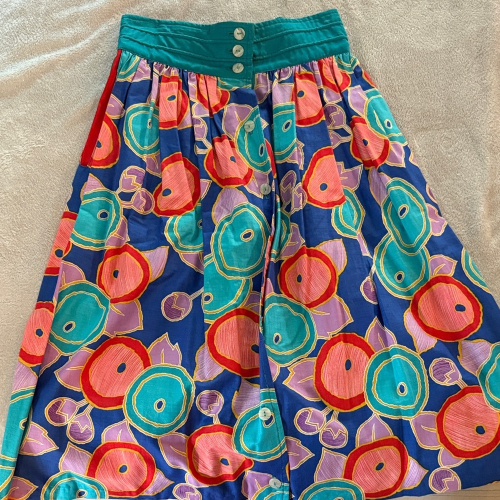 Vintage Jeanne Marc Floral Multicolor Skirt
